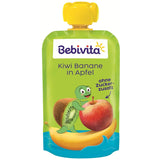 Kiwi Bananen in Appel Quetschie (6 x 120g), ohne Zuckerzusatz, glutenvrij, ideaal voor tussendoortjes en zelfbedieningssnacks