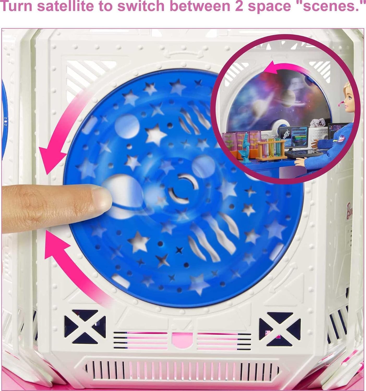 Barbie GXF27 - Ruimtestation Ruimteavontuur, Ruimtepop, Puppy, Werkstation, Ruimtescènes, 20 Accessoires, Cadeauspeelgoed voor kinderen vanaf 3 jaar