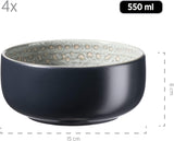 MÄSER 931744 Spicy Market-serie, handgeschilderde serviesset voor 4 personen in vintage mediterraan design, 16-delige keramische combinatieset, groen, steengoed