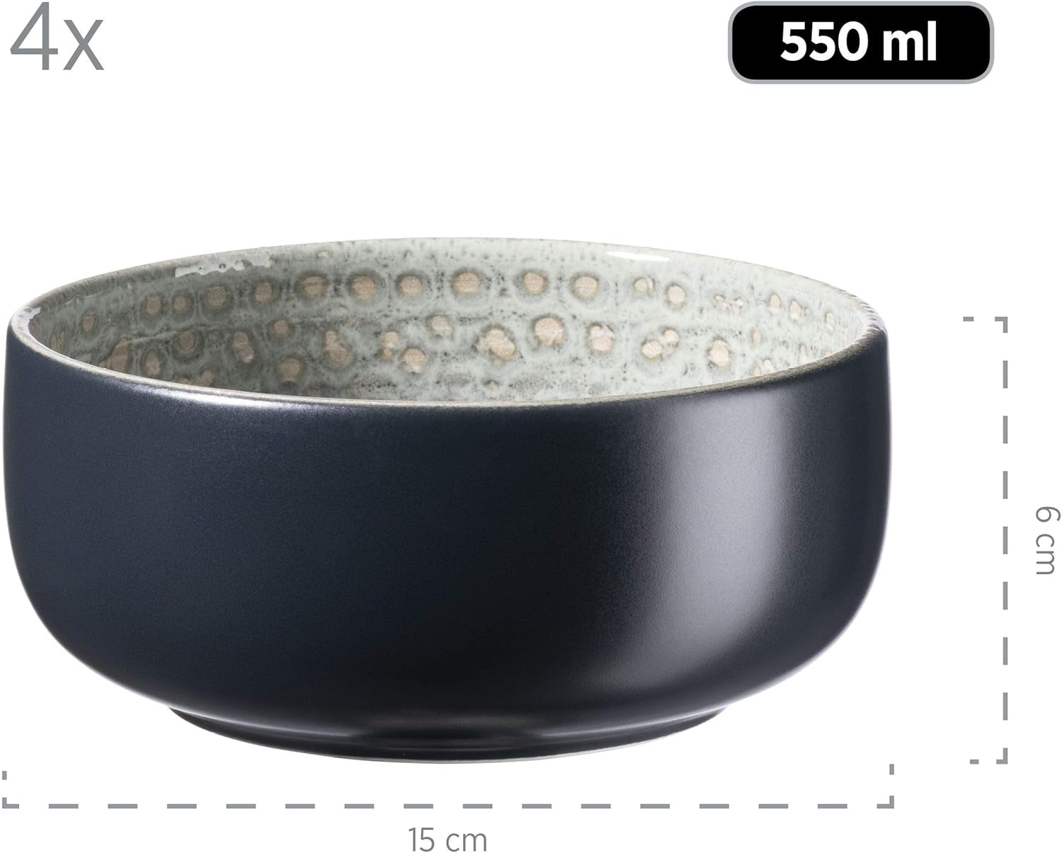 MÄSER 931744 Spicy Market-serie, handgeschilderde serviesset voor 4 personen in vintage mediterraan design, 16-delige keramische combinatieset, groen, steengoed