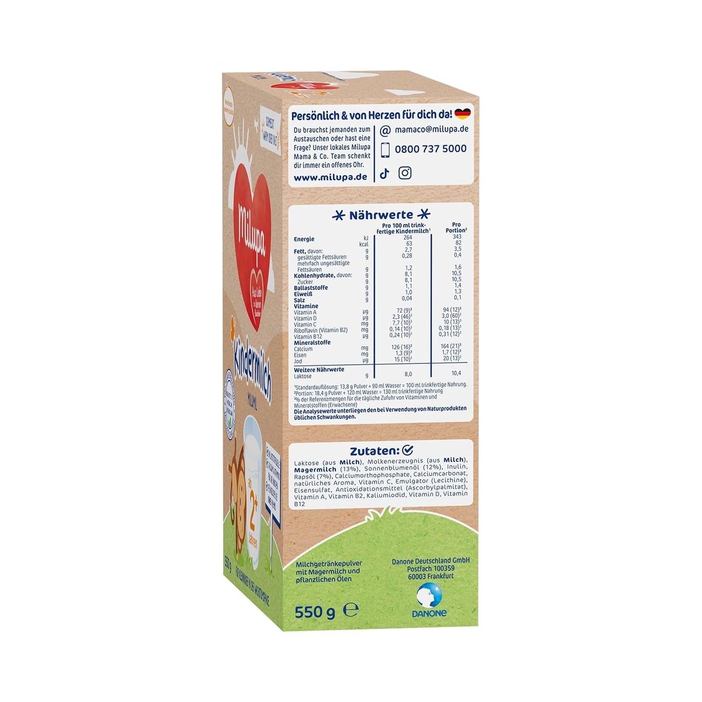 Milupa Milumil Groeimelk 2+ - Vanaf 1 jaar - Voor kleine kinderen in de groeifase - 5 x 550 g