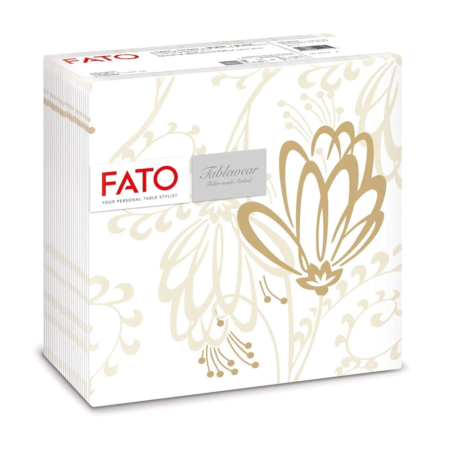 Fato - Droogpapieren servetten, airlaid, textieleffect, verpakking van 50 servetten, 40X40 gevouwen in 4-formaat, Tropicana Decor