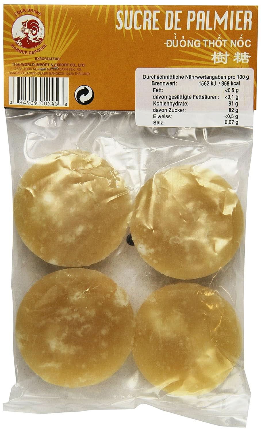 Palmzucker, Scheiben (1 X 200 G) Zoetstoffen Naty Shop
