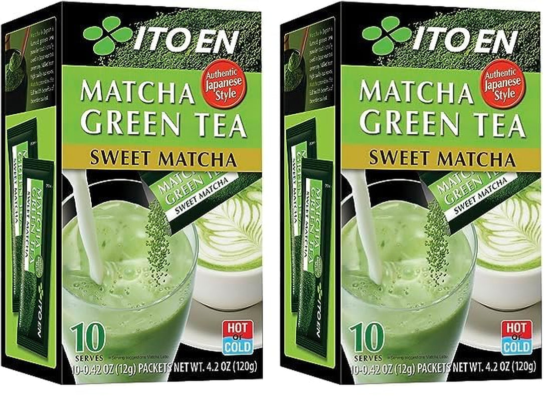ITO EN Instant Matcha Poeder – Gezoet Matcha theepoeder in zakjes van 12 g (10 stuks per verpakking) – 1 x 120 g (2 pakken)