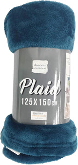 Douceur D'Intérieur FLANOU Plaid, Polyester, Blauw, 125 X 150 Cm Dekbedden en dekbedden Naty Shop