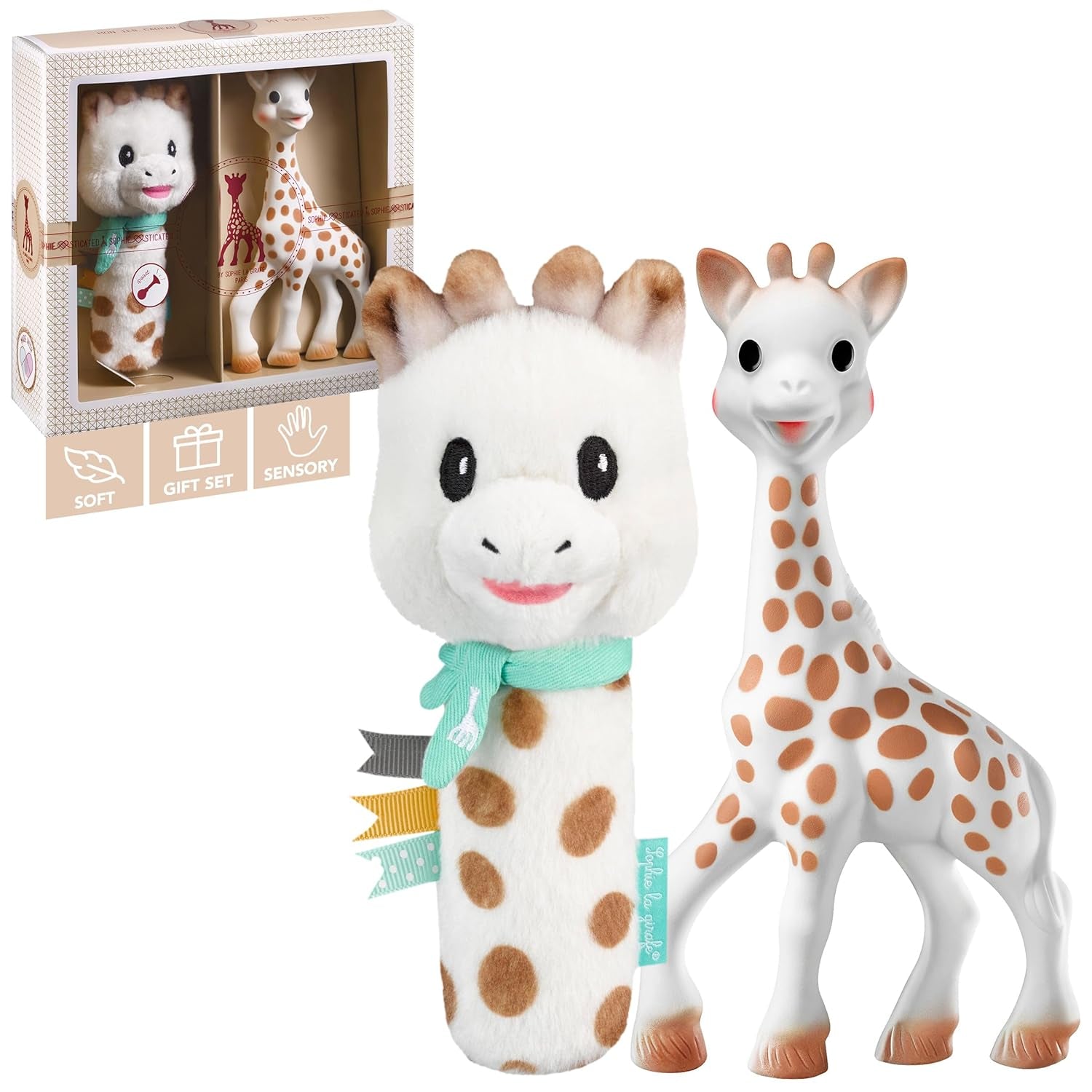 Sophie de giraf verjaardagscadeauset Sophiesticated rammelende pouet 00012 Babyspeelgoed Naty Shop Single Gift Set Sweety
