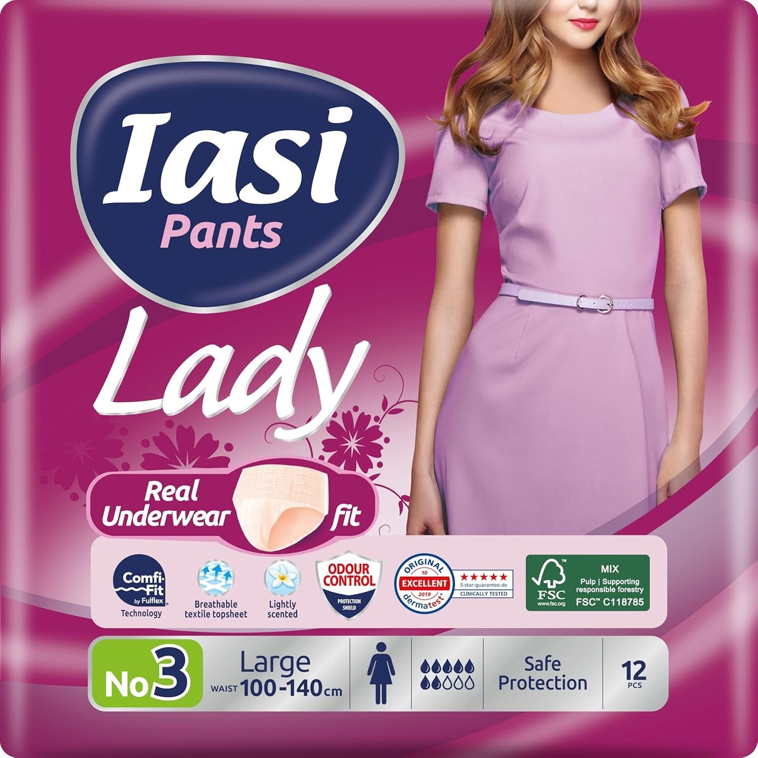 LADY Broek 48 Wegwerpbroekje voor urine-incontinentie Absorptievermogen Grote maat S voor dames 48 stuks