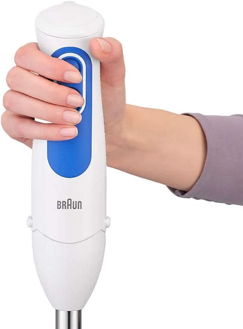 Braun Household Stabmixer MQ 3035 WH - Multiquick 3 Pürierstab Mit Edelstahl-Mixfuß, 2 Geschwindigkeiten, Spritzschutz, Spülmaschinenfest, Zerkleinerer, Schneebesen & 600Ml Mix- en Messbecher, Weiß Kitchen Naty Shop