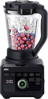 Braun Hochleistungsmixer Powerblend 9 JB9040 – Standmixer Met Glas-Mixkrug, 18 Mixprogramma, 10 Geschwindigkeiten + Pulsefunktion, Heiße Suppen Funktion, Reinigungsprogramm, Stampfer, 1600 W, Schwarz Kitchen Naty Shop