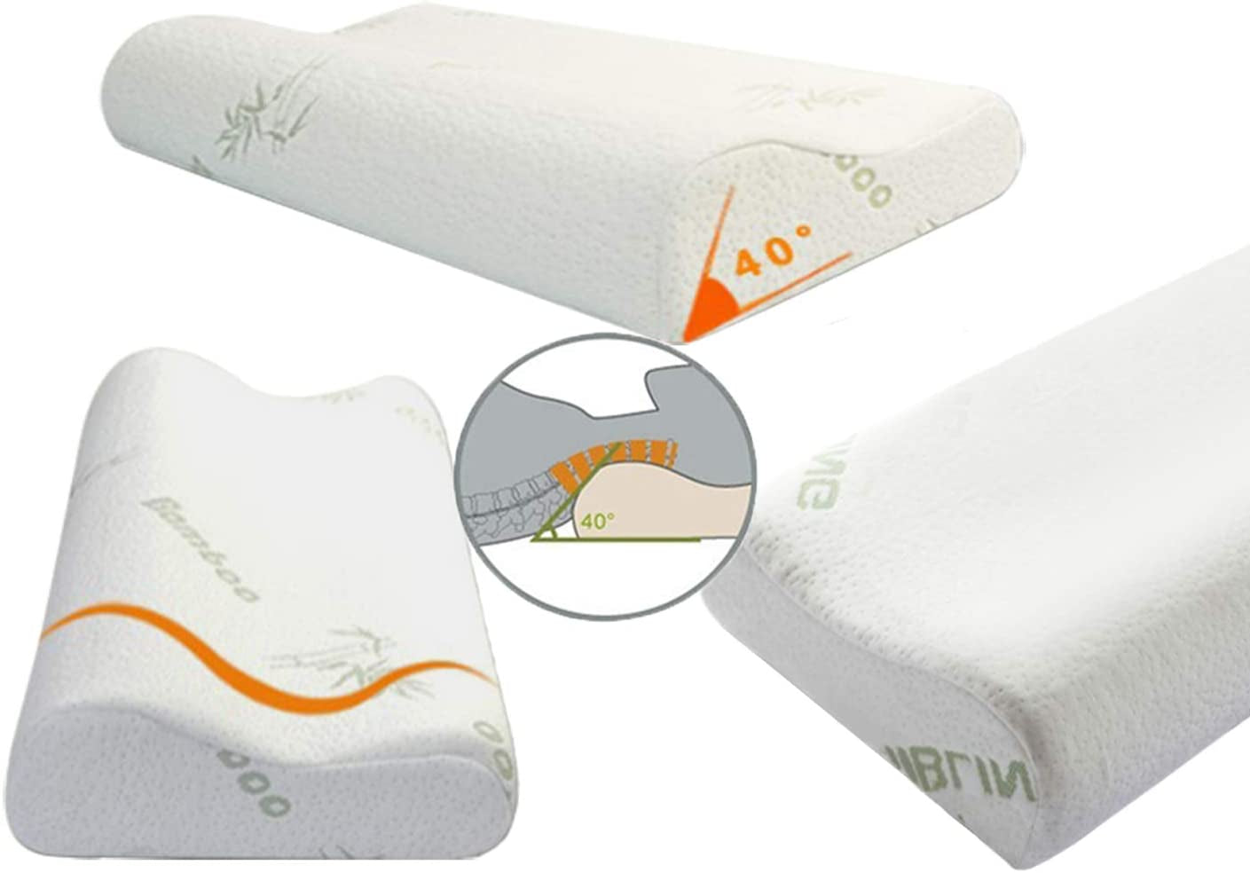 Kussen van traagschuim Kussen, neksteunkussen, ergonomisch nekkussen voor verschillende slaapposities met afneembare hoes Cervicale orthopedische kussens Naty Shop