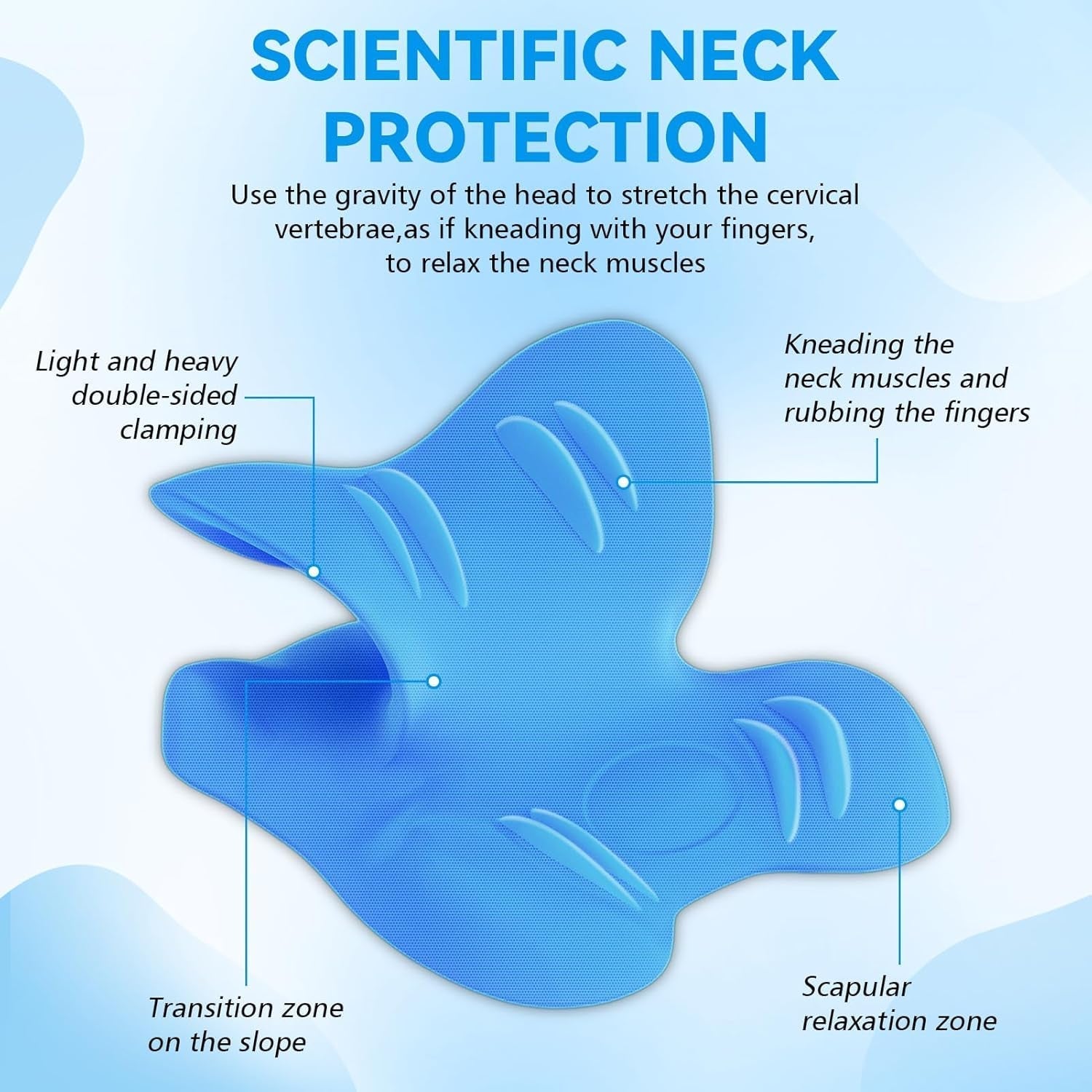 Nekstretcher 2.0, bewolkte nek Lefaya nekstretcher Orthopedische testwinnaar Nekstretcher om nekpijn te verlichten Premium nekbult Nekwolk corrigeert houding (blauw) Cervicale orthopedische kussens Naty Shop