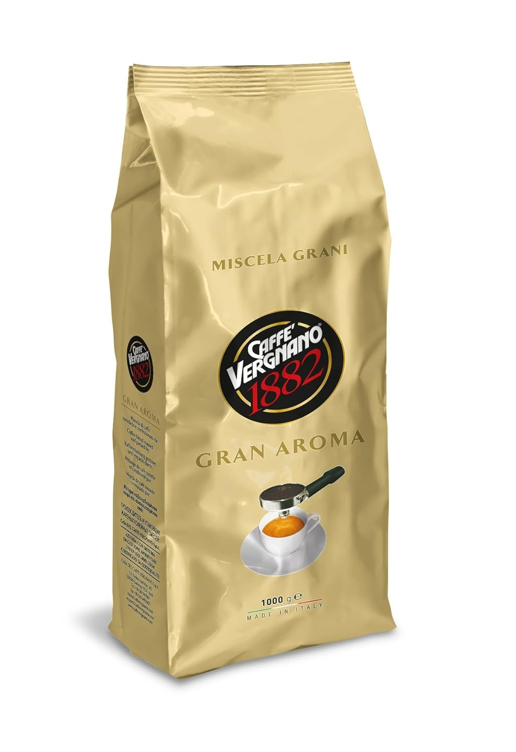 8 x CAFFE VERGNANO GRAN AROMA Hele koffiebonen 1000g