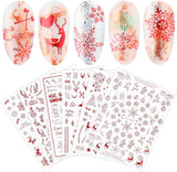 9 Blatt Nagelsticker Weihnachten Nagelaufkleber Selbstklebend Weiß Rentier Schneemann Nail Art Sticker Decoratie Nageldesign Zubehör