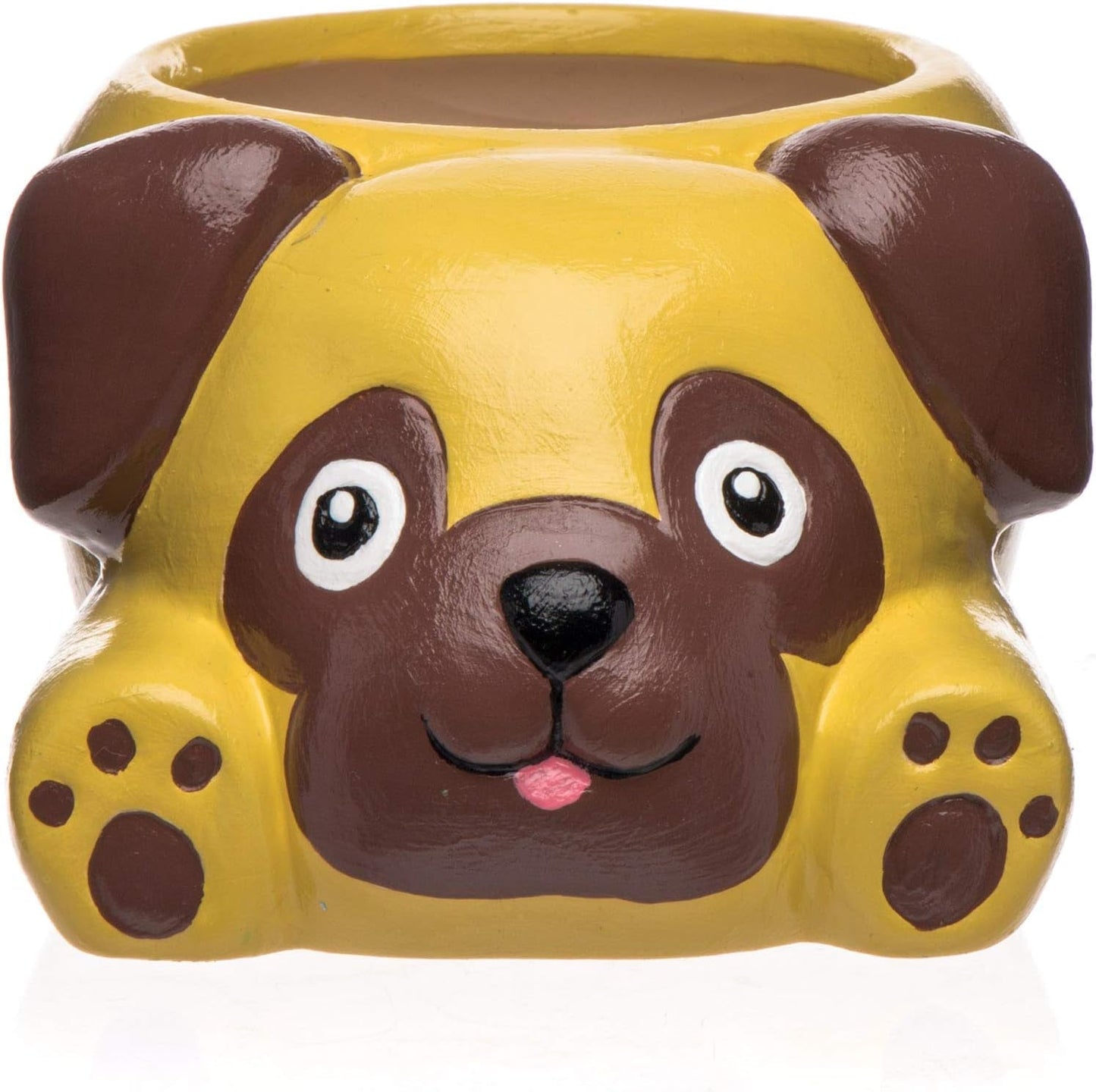 Baker Ross 'Pug' keramische potten (2 stuks) - voor kinderen om te schilderen, te versieren en als cadeau te geven