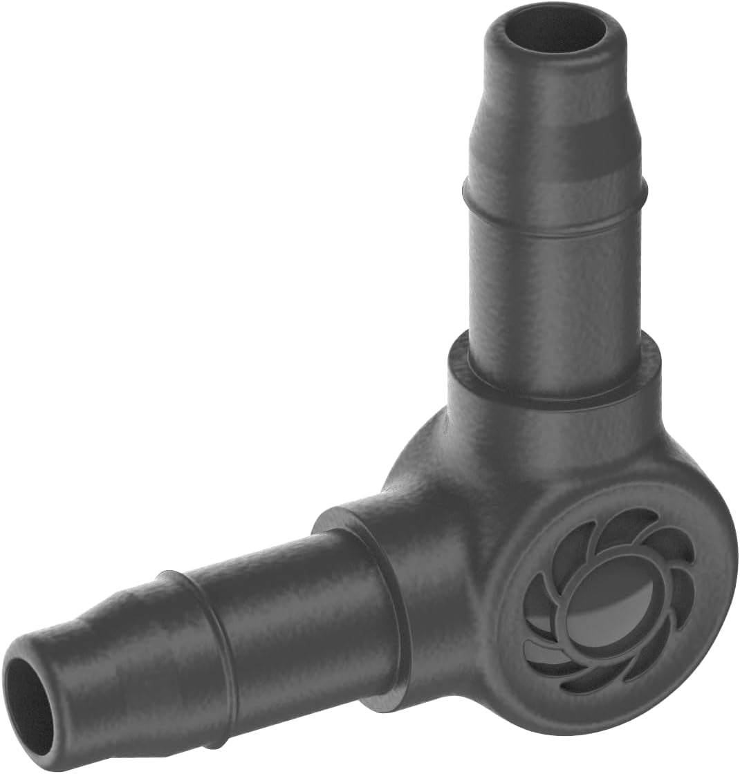 L-stuk voor Gardena Micro-Drip 4,6 mm (3/16 inch): Voor het veranderen van de distributierichting en druppelleidingen met 90 graden, knikvrije montage, eenvoudige en flexibele aansluittechniek (13212-20)