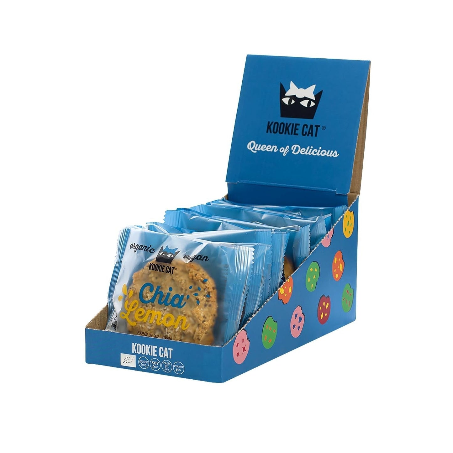 Chia en Citroen - Individueel verpakte veganistische koekjes, glutenvrij, sojavrij, biologisch, cashewnoten en haver - 12 x 50 g multipack