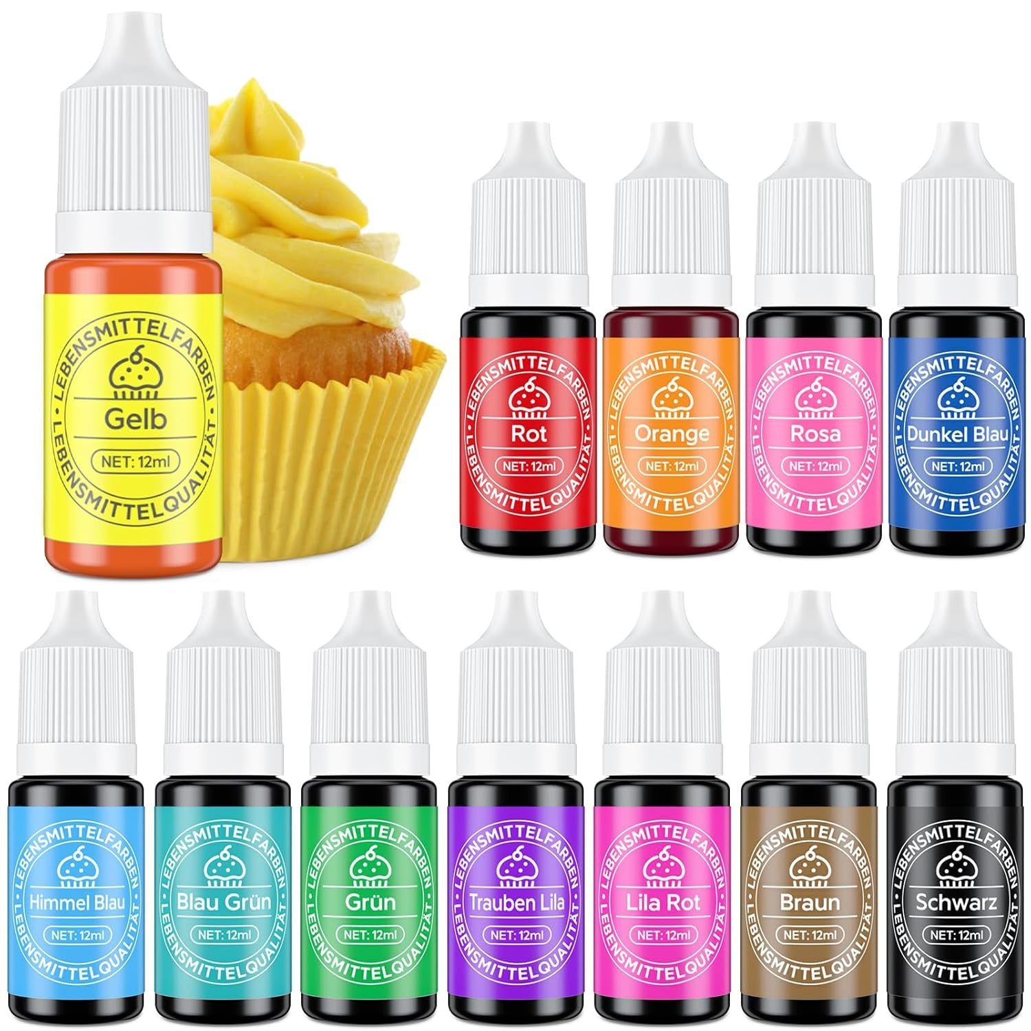 Vloeibare kleurstofset 12 x 12 ml Naty Shop Standaardtitel