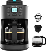 Cecotec Coffee 66 Grind & Drop Essentieel druppelkoffiezetapparaat. 1086 W, messenslijper, maximaal 12 kopjes, Extreme Aroma-technologie, digitaal, roestvrij staal, automatische uitschakeling.