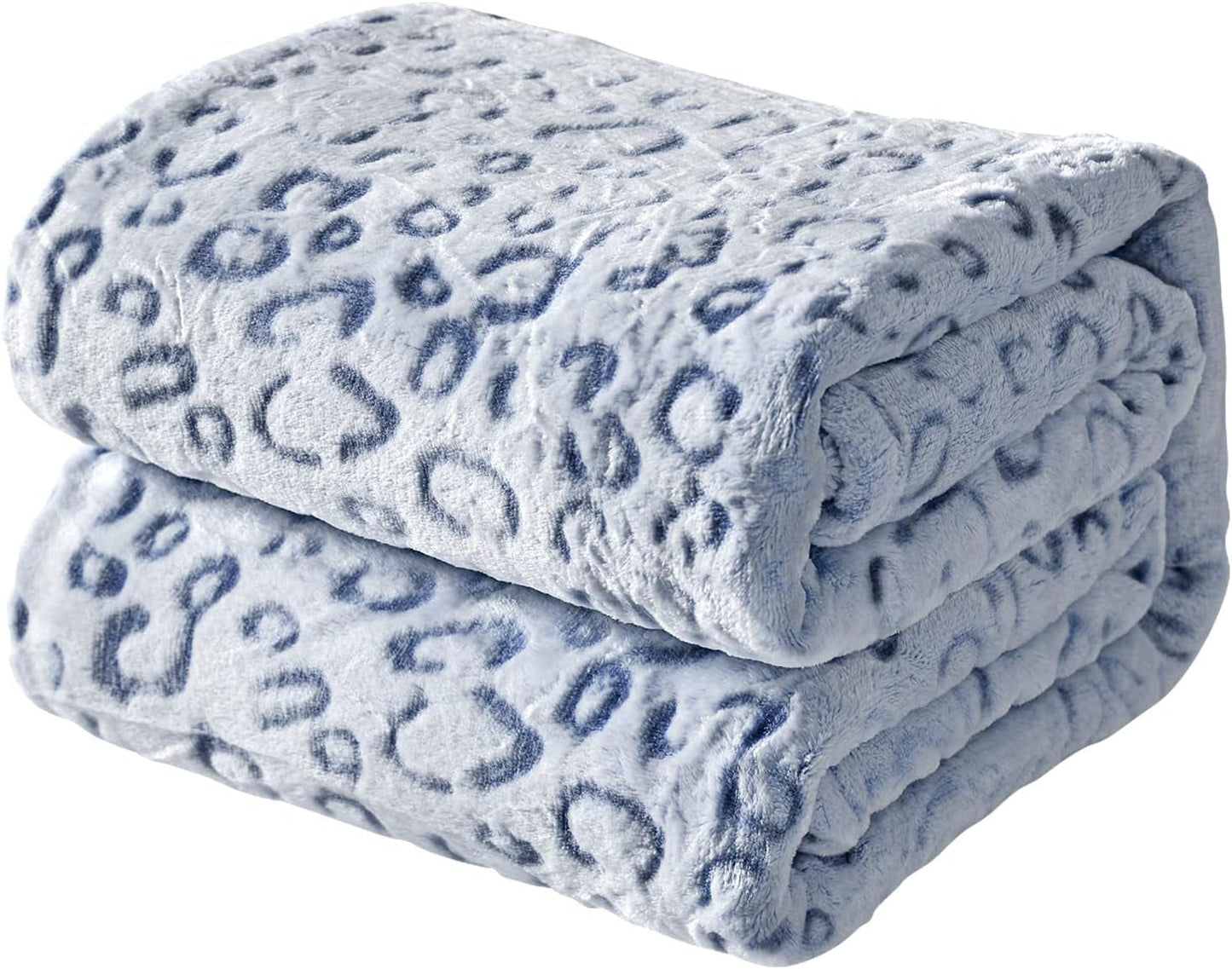 FY FIBRE HOUSE flanellen fleece plaid, microvezeldeken met 3D cheetah print, 228 X 274 cm, paars Quilts en quilts Naty Shop Luipaardblauw 40"X50"