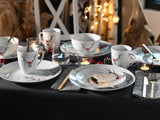 CreaTable, 21498, Luna Hirsch-serie, 18-delige serviesset voor 6 personen, porseleinen ontbijtset, vaatwasmachine- en magnetronbestendig, hoogwaardige productie