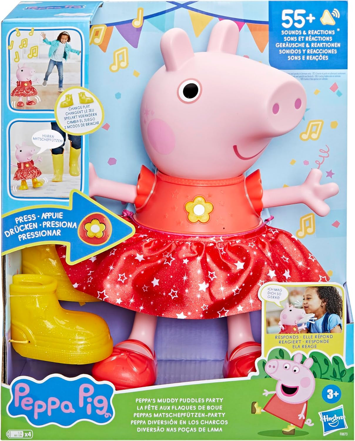 Peppa Pig Peppa'S Mud Puddle Party Doll - Duitse versie, roze of roze Naty Shop-poppen