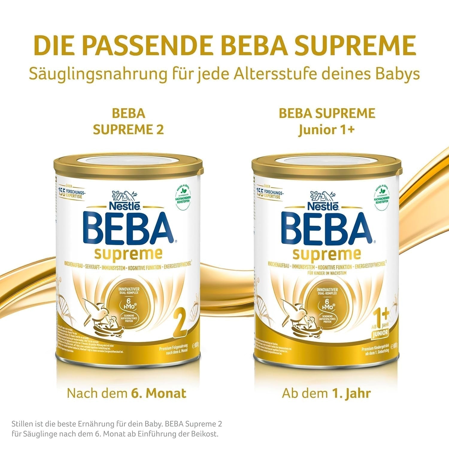 BEBA SUPREME 2 Opvolgmelk na 6 maanden, alleen lactose, palmolievrij, verpakking van 6 (6 x 800g) Naty Shop