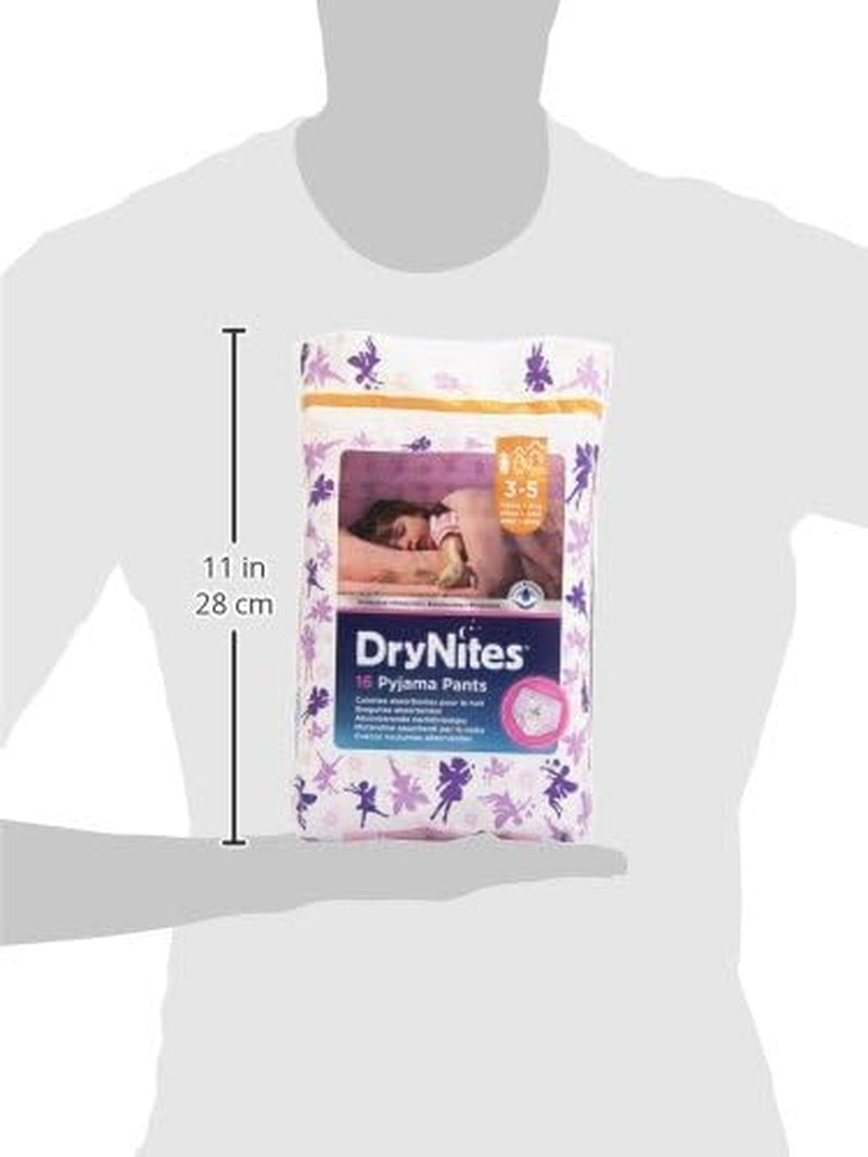 DryNites pyjamabroek voor meisjes 3-5 jaar, 1 pak (1 x 16 stuks)