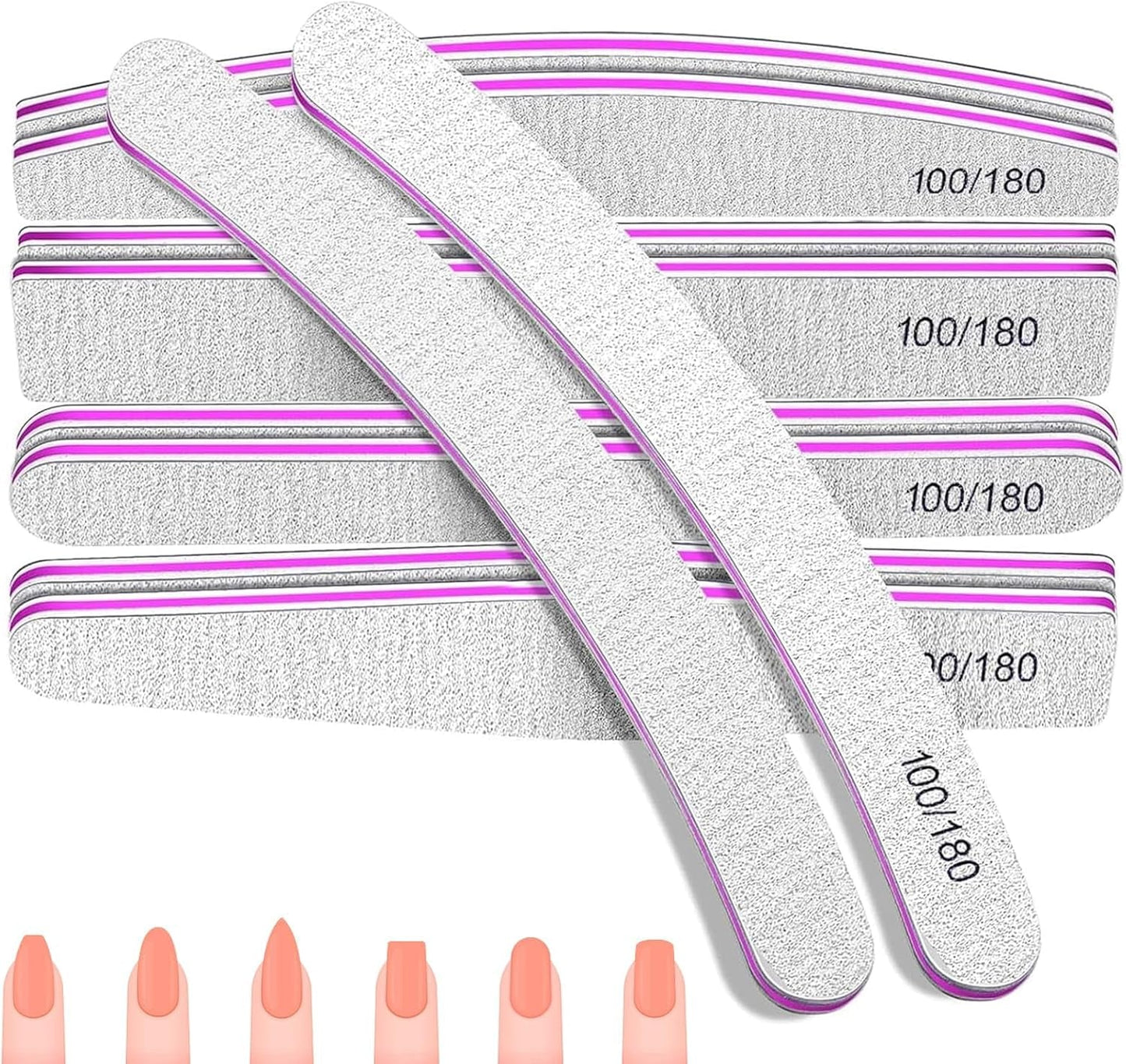 100/180 nagelvijlset, gelnagelvijlen, nagelvijlset, nagelvijl, gelnagelvijl, voor gelnagels, manicure-pedicure, huisdieren (5 stuks, 5 stijlen)