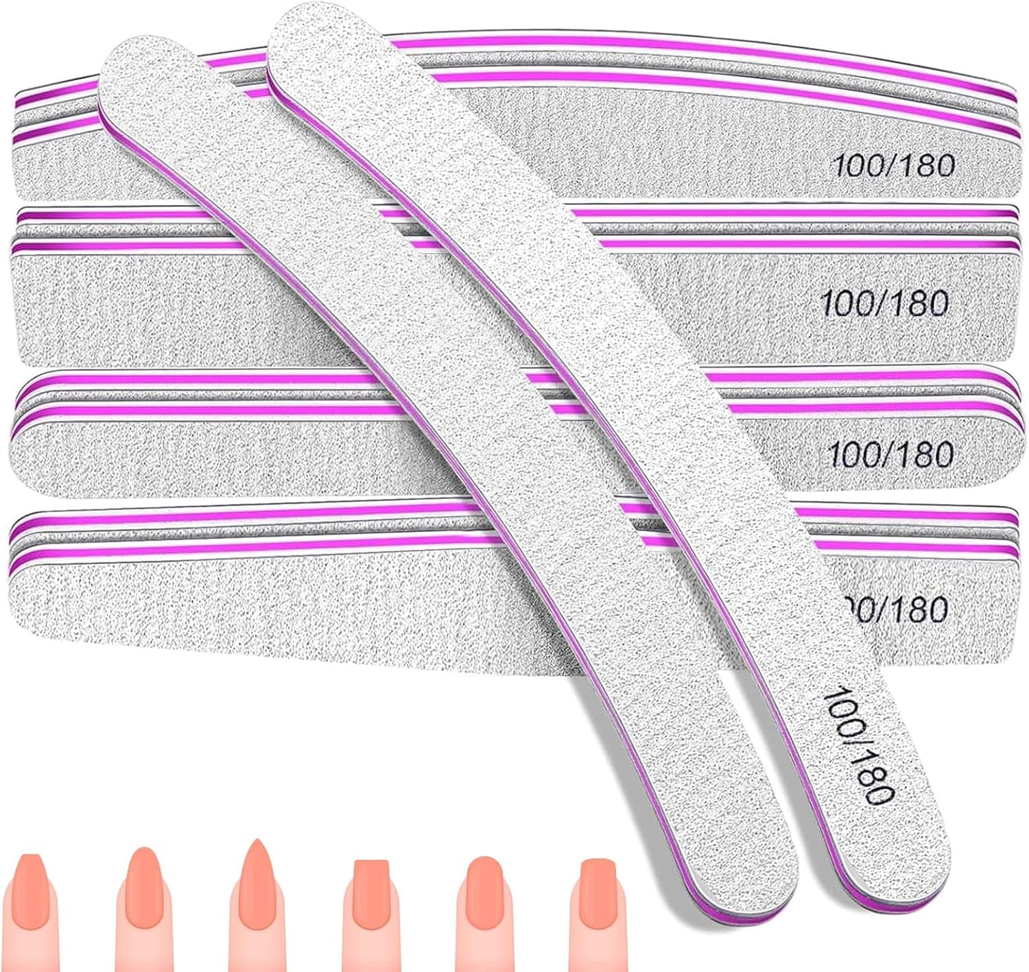 100/180 nagelvijlset, gelnagelvijlen, nagelvijlset, nagelvijl, gelnagelvijl, voor gelnagels, manicure-pedicure, huisdieren (5 stuks, 5 stijlen)