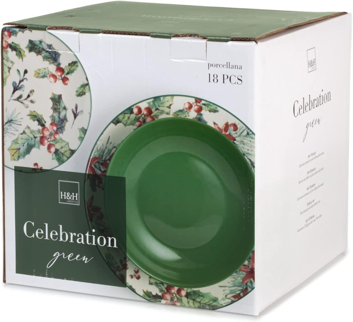 Natalizio Service 18 Pezzi Celebration Groen