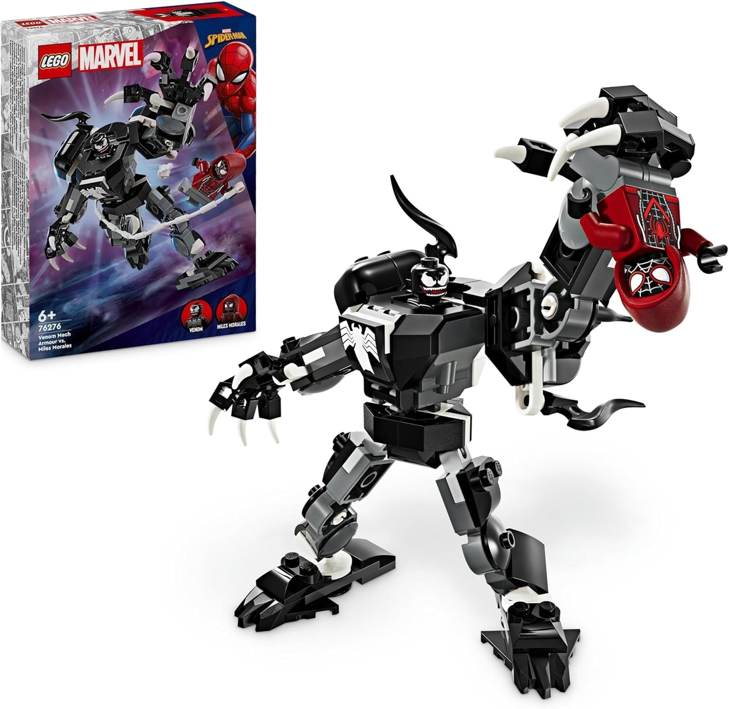 LEGO Marvel Venom Mech versus. Miles Morales Beweegbare actiefiguren voor kinderen Spider-Man set met superheldenduel Minifiguren Speelgoedcadeau voor jongens en meisjes vanaf 6 jaar 76276 Bouwsets Bekijk de LEGO-Store