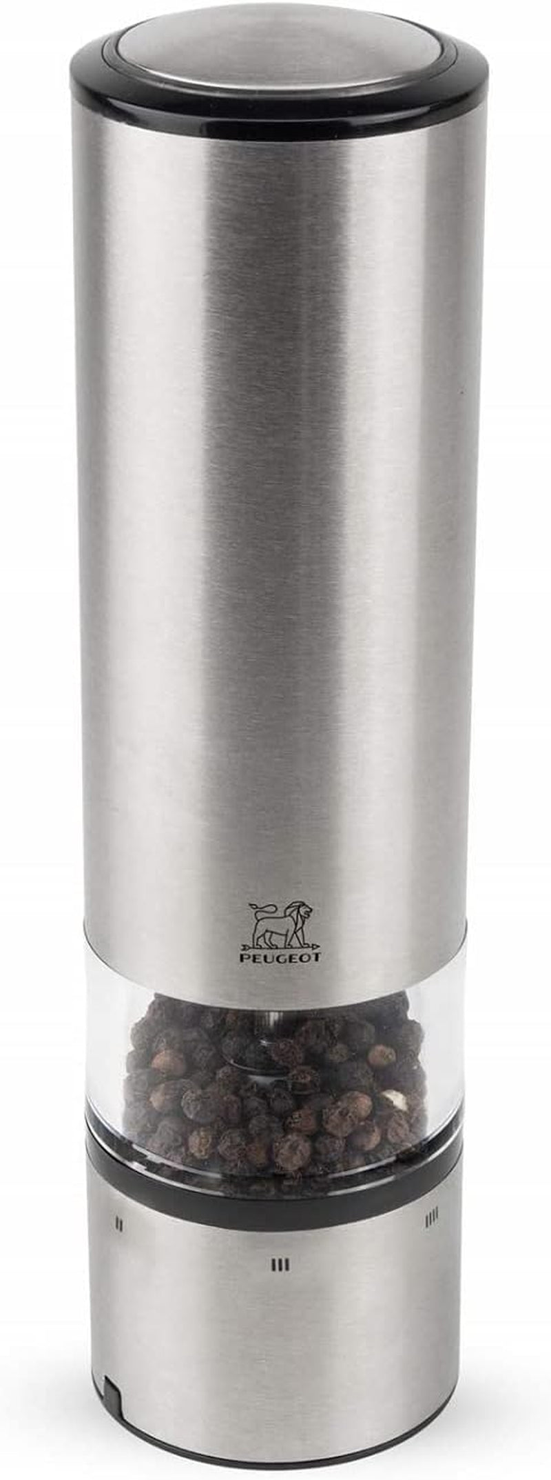 PEUGEOT Elis Sense elektrische peper-/zoutmolenset, hoogte: 20 cm, roestvrij staal, zilver Grinders en Slicers Naty Shop Pfeffermühle
