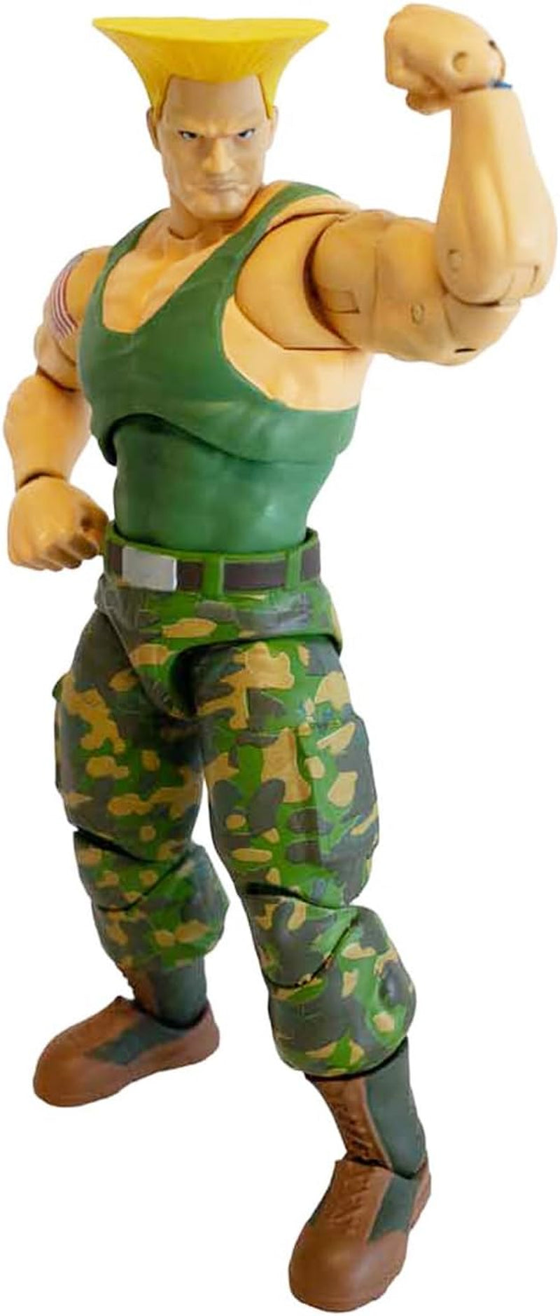 Jada Toys Street Fighter Figuur Guile (15 Cm) - Street Fighter 2: The Final Challengers Verzamelbaar beweegbaar actiefiguur met afwisselend hoofd, handen en accessoires, leeftijd 13+ Actiefiguren Naty Shop Guile