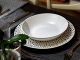 Grafisch servies, 18-delig voor 6 personen, porselein, wit