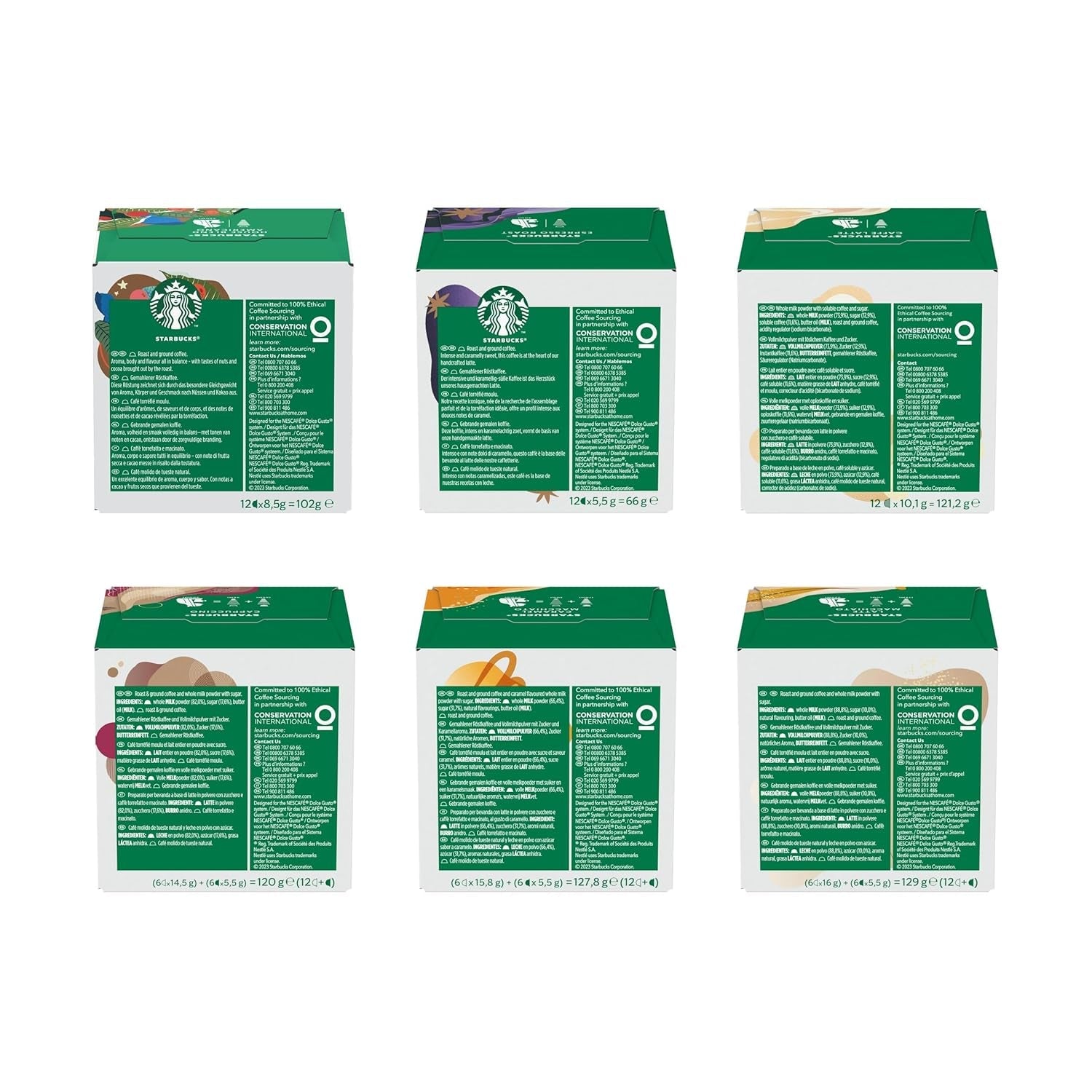 STARBUCKS Probierset, Mixed Cup Variety Pack van Nescafé Dolce Gusto Kaffeekapseln 6 x 12 (72 Kapseln) - Exclusief bij Amazon