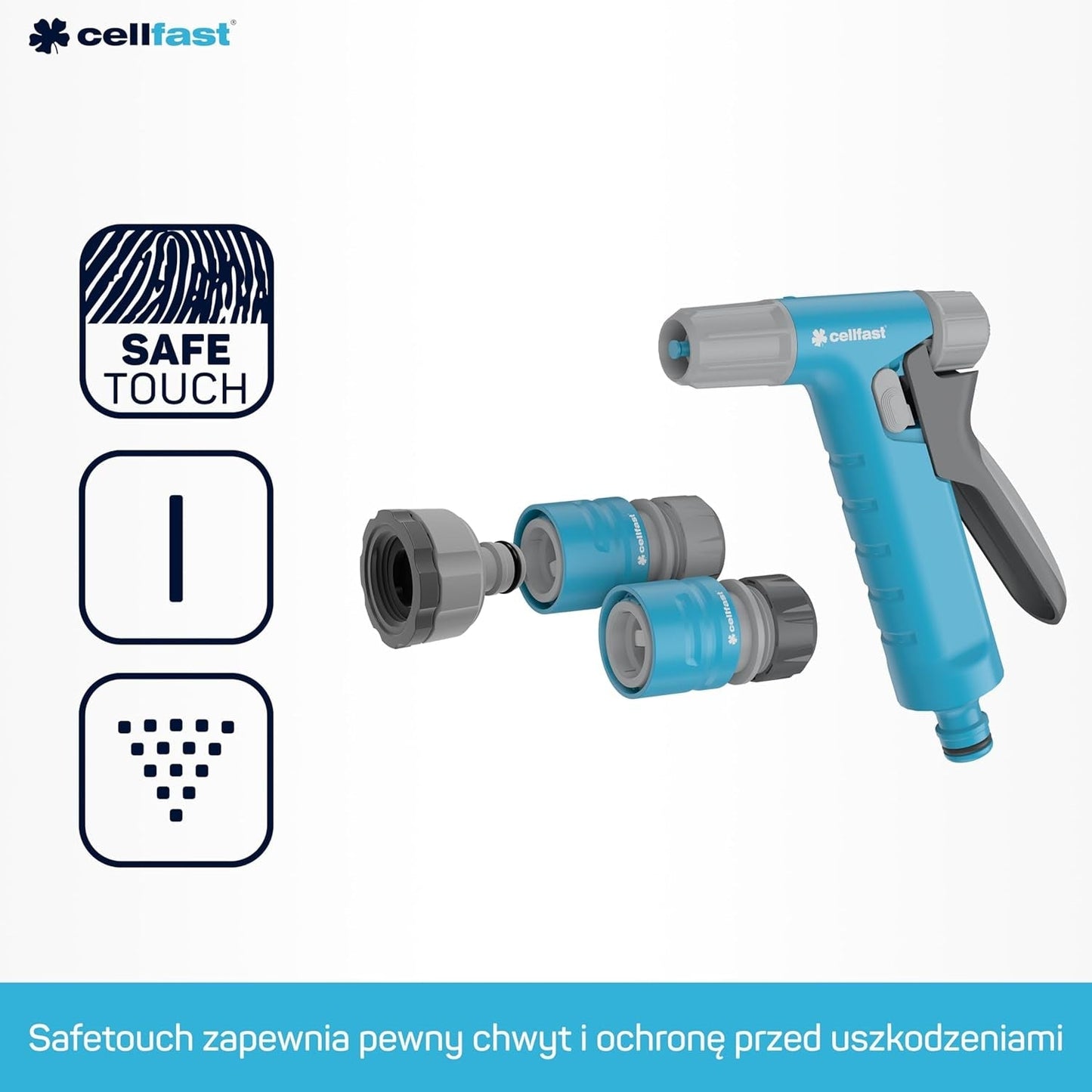 Cellfast Ideale tuinslangset, robuust, flexibel, 4-laags, sproei-, UV- en algenbestendig, Reach-technologie, 27 bar, -20/+60° korte termijn, 1/2 inch, 20 m