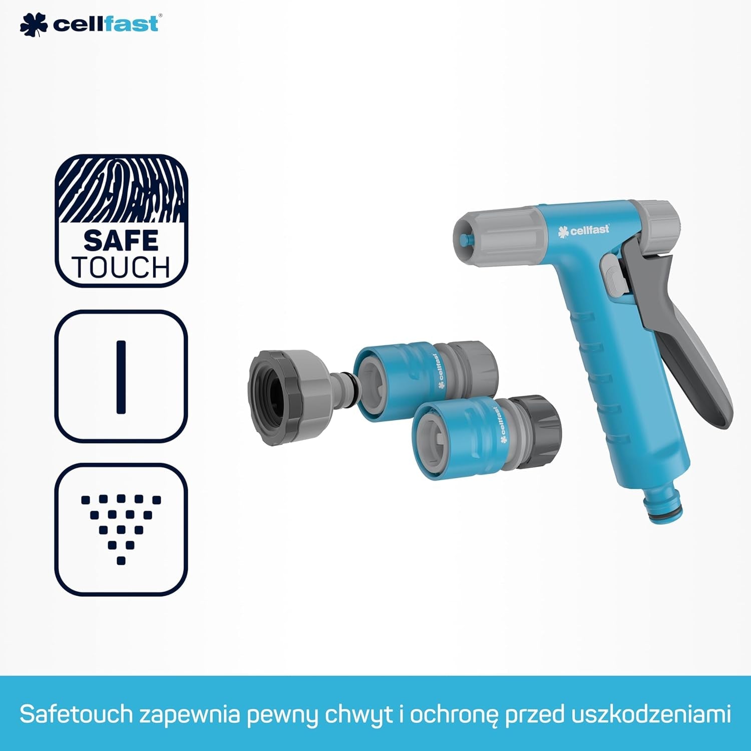 Cellfast Ideale tuinslangset, robuust, flexibel, 4-laags, sproei-, UV- en algenbestendig, Reach-technologie, 27 bar, -20/+60° korte termijn, 1/2 inch, 20 m