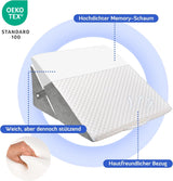 KINDEREN Verstelbaar wigkussen, leeskussen van schuim met hoge dichtheid voor bed en bank, ergonomisch bedwighoofdkussen voor slaaprefluxapneu, beenkussen/rugkussen voor spelen en lezen (wit en grijs)
