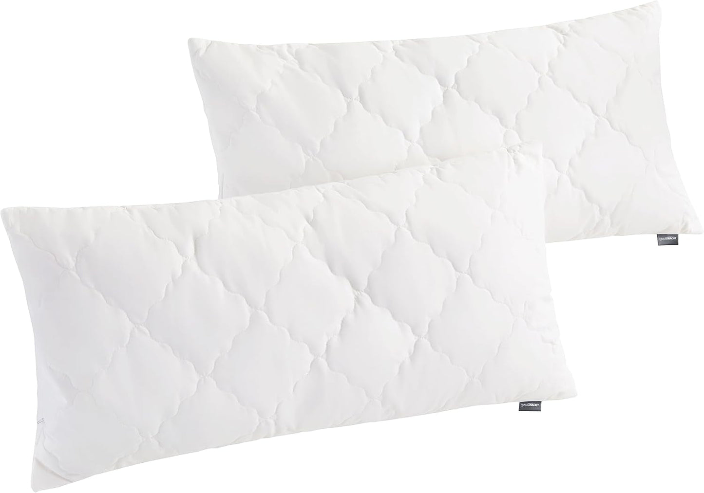 Traumnacht Bamboekussen met bamboevezels, hypoallergeen, antibacterieel Kussenset met ritssluiting, bestaande uit 2 kussens 40X80Cm, Oeko-Tex gecertificeerd, ontwikkeld in Duitsland Naty Shop standaard kussens 40 X 80 Cm Kussen