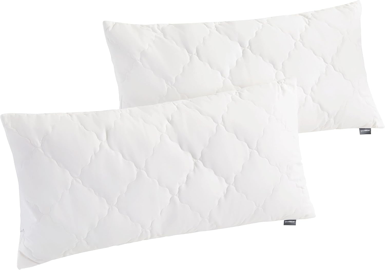Traumnacht Bamboekussen met bamboevezels, hypoallergeen, antibacterieel Kussenset met ritssluiting, bestaande uit 2 kussens 40X80Cm, Oeko-Tex gecertificeerd, ontwikkeld in Duitsland Naty Shop standaard kussens 40 X 80 Cm Kussen