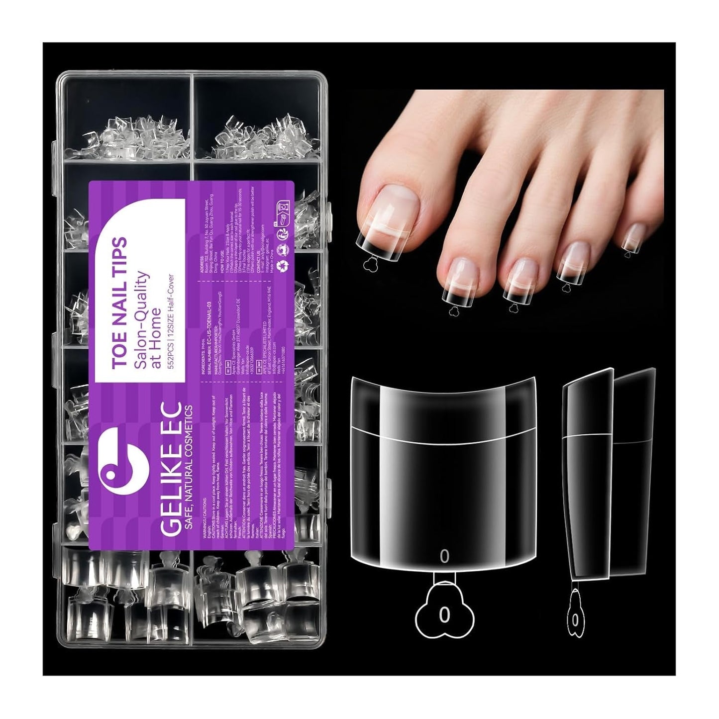 Gelike Ec korte amandelnagels - zachte nagels met volledige dekking, voorgepolijste kunstnagels voor nagelverlengingen, nagelstudio voor thuis, doe-het-zelf salon, 120 stuks, 12 maten