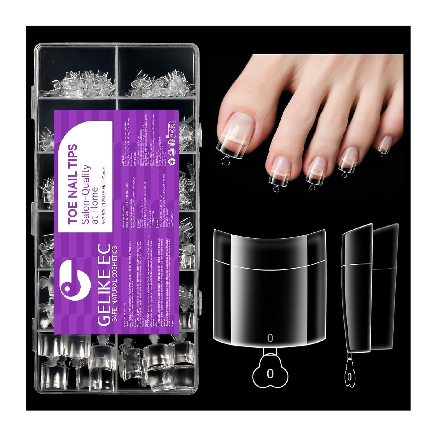 Gelike Ec korte amandelnagels - zachte nagels met volledige dekking, voorgepolijste kunstnagels voor nagelverlengingen, nagelstudio voor thuis, doe-het-zelf salon, 120 stuks, 12 maten