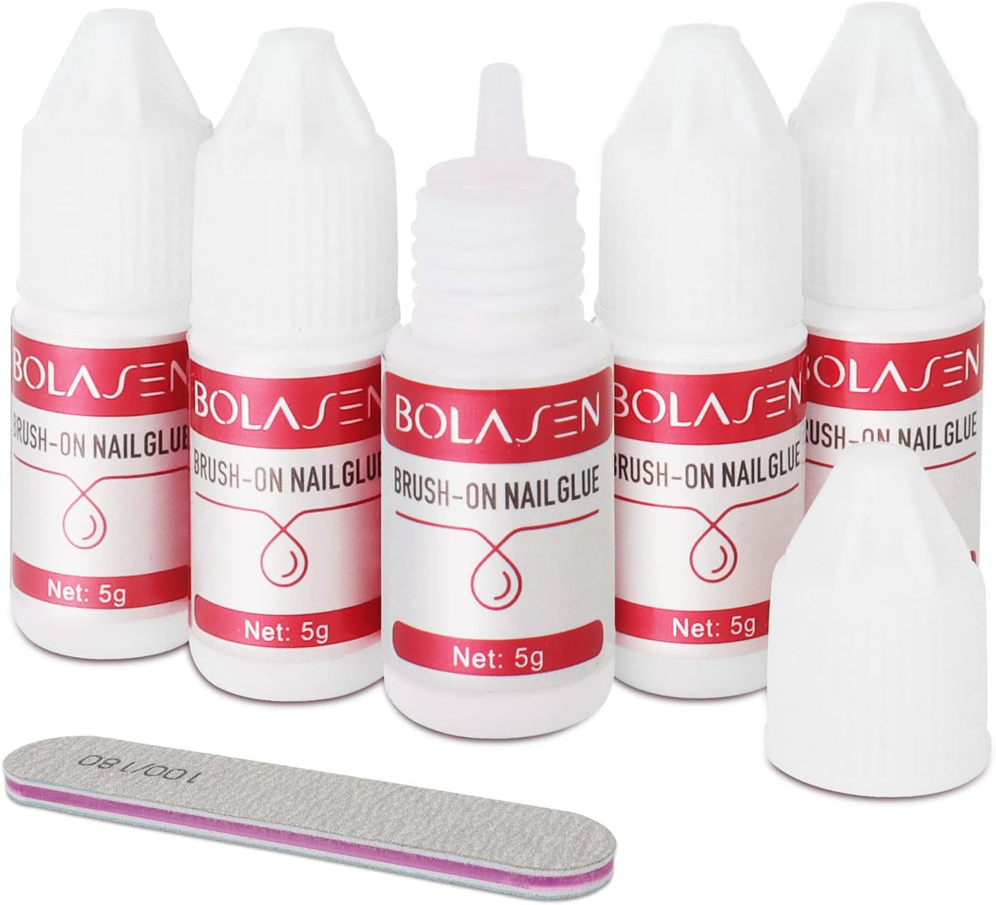 Nageltiplijm, BOLASEN Extra sterke nagellijm, 4 stuks gebarsten nagellijm, nagellijm, extra sterke kunstmatige nagellijm, nagellijm - 4 * 7 ml