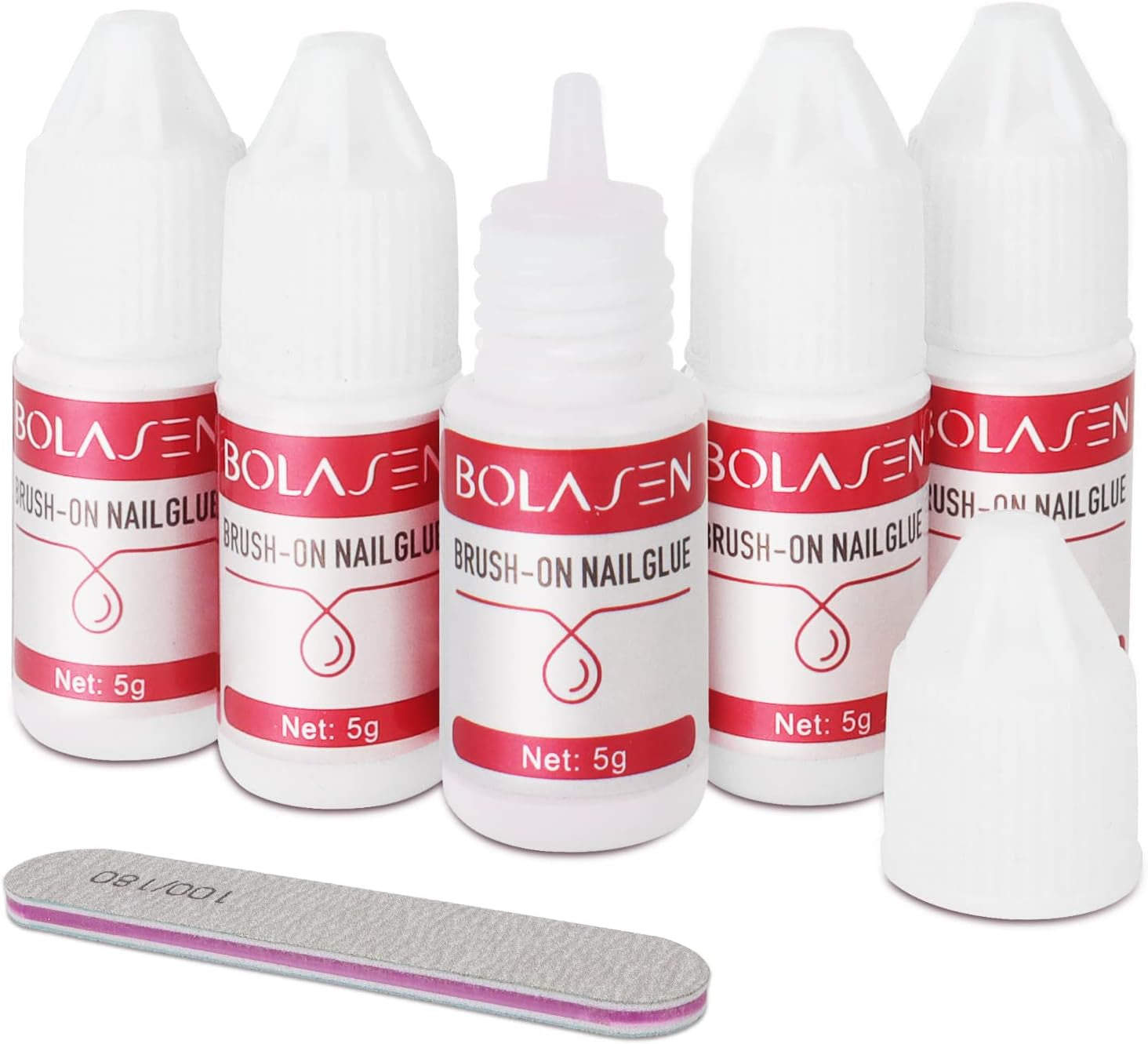 Nageltiplijm, BOLASEN Extra sterke nagellijm, 4 stuks gebarsten nagellijm, nagellijm, extra sterke kunstmatige nagellijm, nagellijm - 4 * 7 ml