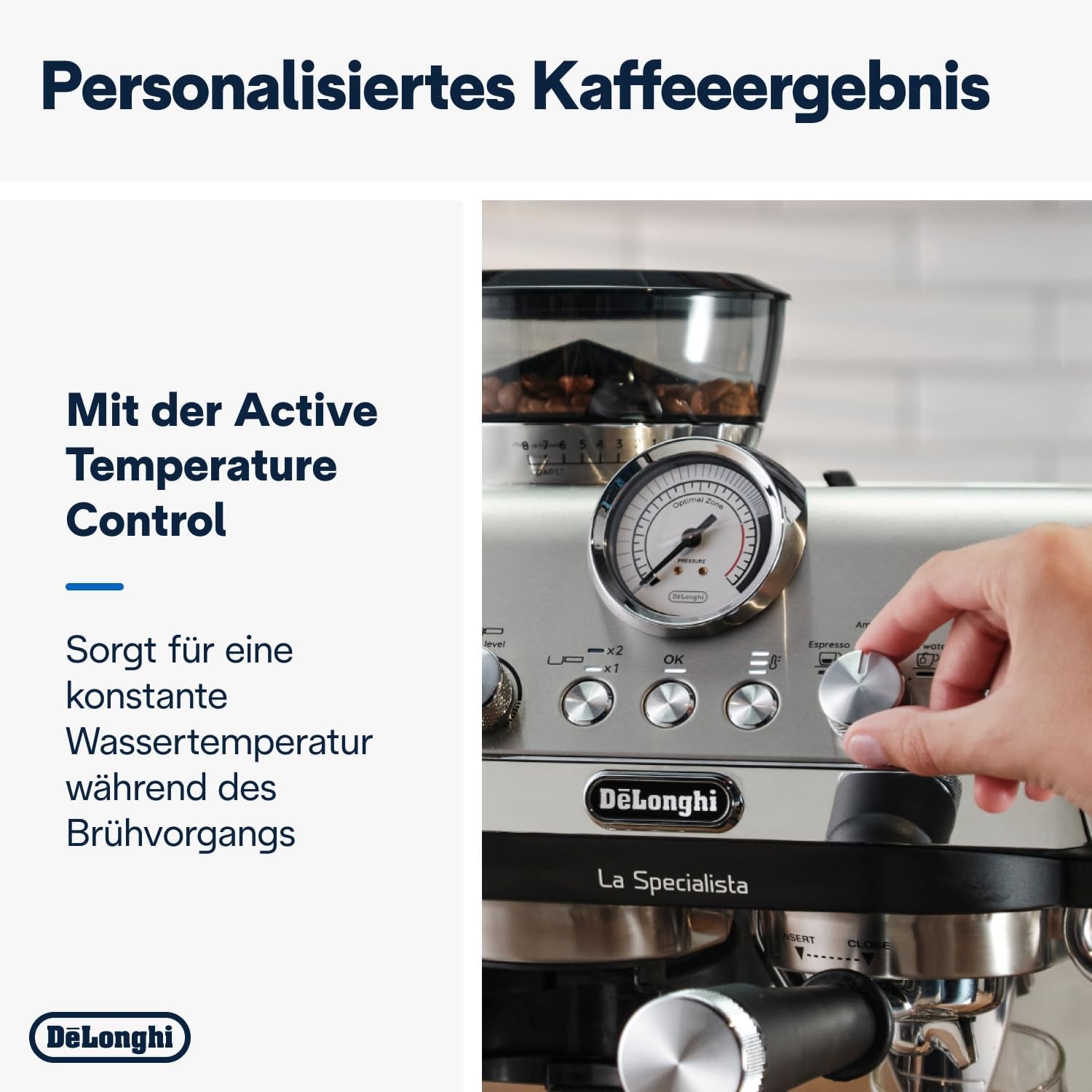 De'Longhi La Specialista Arte EC9155.MB portafilter espressomachine met molen, 8 maalstanden, 15 bar druk, 3 temperatuurstanden, melkopschuimer, 1550W, 1,7L tank, RVS/zwart, inclusief barista kit