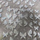 Aurora Muschel Schmetterling Nagelsticker Weiß Schmetterlinge Nagelsticker Gelee Relief Butterfly Nagelaufkleber Y2K Vlinders Nagelsticker Nägel Nageldesign Nagel Zubehör Nail Art Stickers Nailart