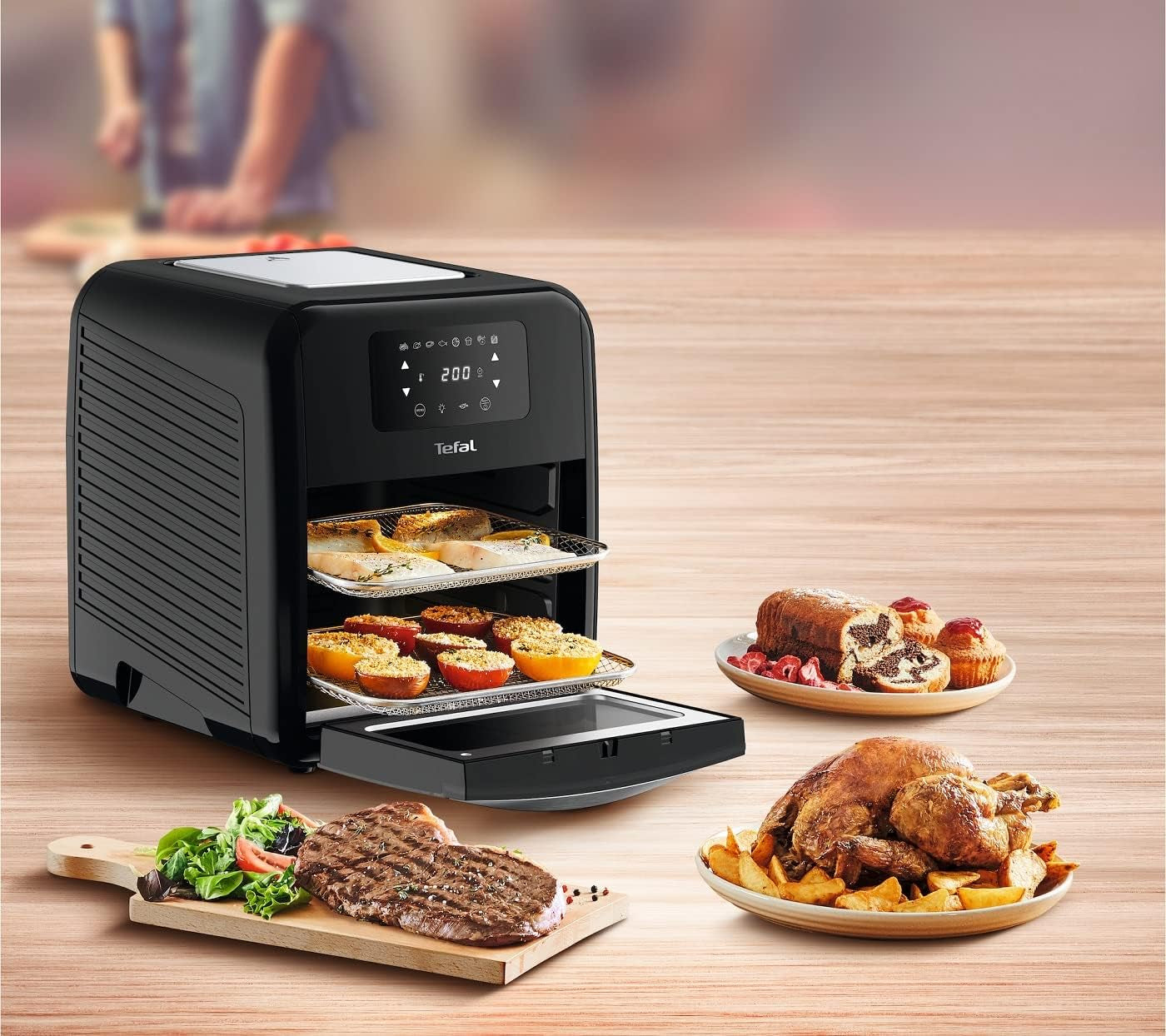 Tefal Easy Fry Oven & Grill 9-in-1 heteluchtfriteuse, 11 l Voor 6 porties, 7 accessoires, 8 programma's, recepten online Apparaten Naty Shop