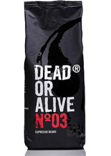 DEAD OR ALIVE Espresso No3 - Starke Espressobohnen 1kg - 100% Robusta - Kaffeebohnen für Kaffeevollautomat en Espressomaschine - Ganze Bohnen mit viel Koffein aus Italien - Koffiebonen