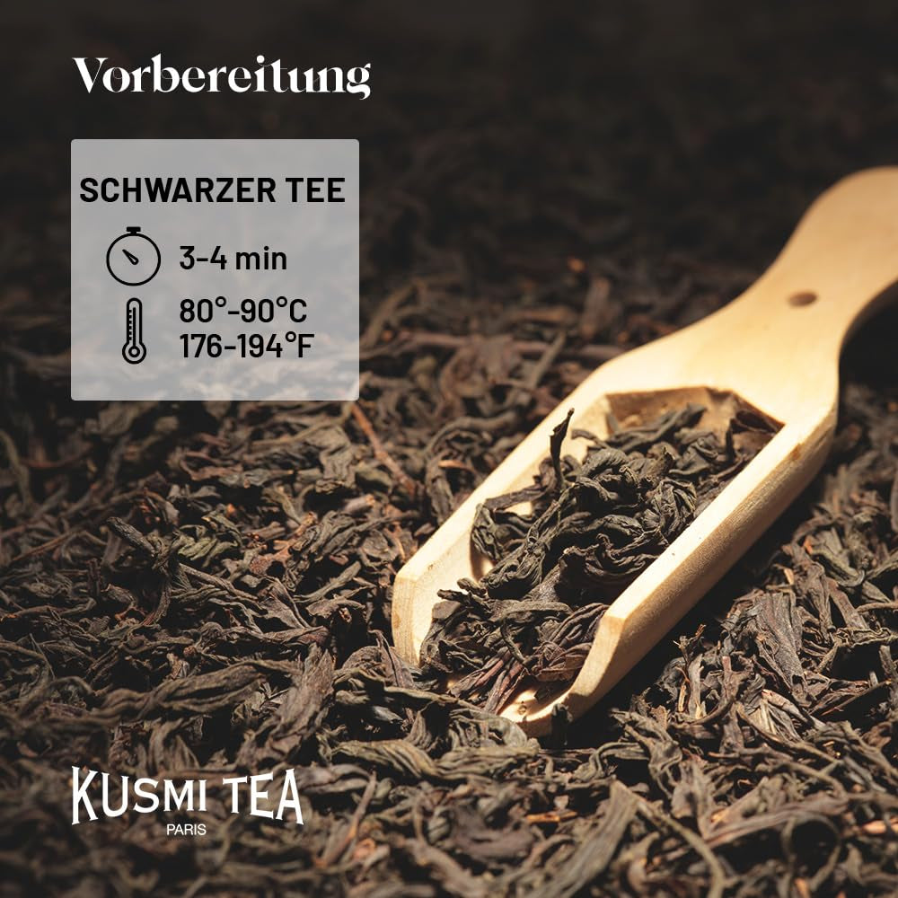 Kusmi Tea - Earl Grey Intense - Biologische Earl Grey zwarte thee met sterke bergamot en pittige citroen - losse thee - metalen doos van 100 g - hoeveelheid voor ongeveer 50 kopjes