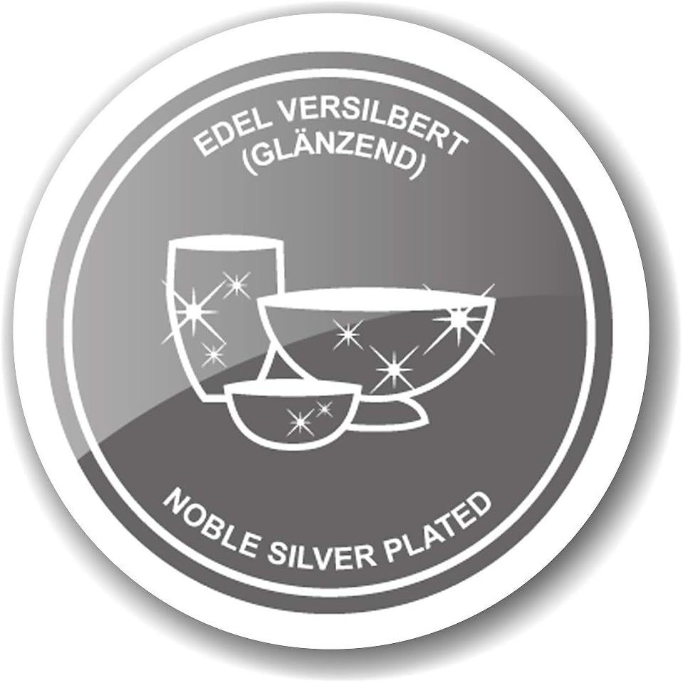 EDZARD eendenjampot (Ø 10 cm) gemaakt van zilver en glas - Doos en lepel - Kom, suikerpot, kaas - Jampot met deksel, opbergruimte met deksel, geschenkdoos met slot